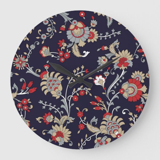 Indiase paisley, marine achtergrond, traditioneel. grote klok (Voorkant)