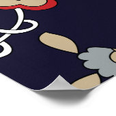 Indiase paisley, marine achtergrond, traditioneel. poster (Hoek)