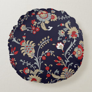 Indiase paisley, marine achtergrond, traditioneel. rond kussen