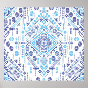 Indiase paisley tapijt, etnische mandala patroon. poster