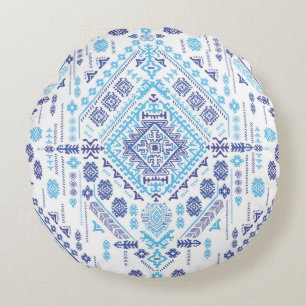 Indiase paisley tapijt, etnische mandala patroon. rond kussen