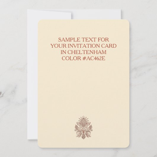 Indiase Paisley - Uitnodigingskaart Kaart (Achterkant)