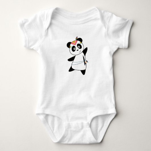Indiase panda beer mode teddy veren cuterig romper (Voorkant)