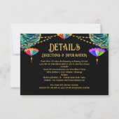 Indiase Parasols lichten Bruiloft Details info kaa RSVP Kaartje (Voorkant)