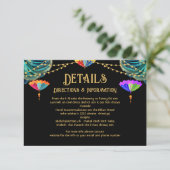 Indiase Parasols lichten Bruiloft Details info kaa RSVP Kaartje (Staand voorkant)