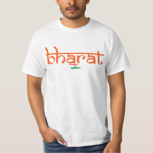 Indiase Patriot Bharat T-shirt, Indiase Vlag Shirt