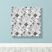 Indiase Patroon Doodle 6 Canvas Afdruk (Insitu (Houten vloer))