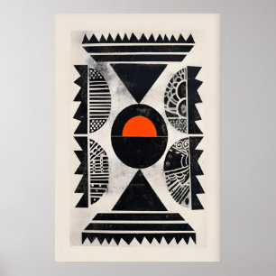 Indiase patroon muurkunst - Krachtige oranje cirke Poster