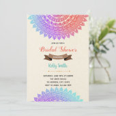 Indiase patroon thema uitnodiging (Staand voorkant)