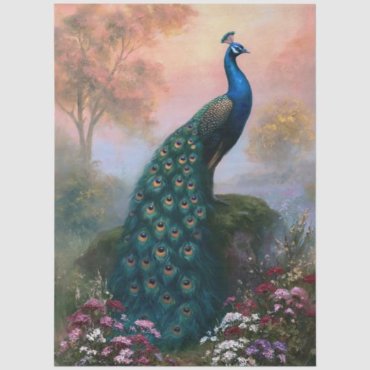 Indiase Pauw Decoupage Kunst Tissuepapier (Voorkant)