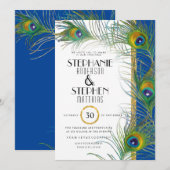 Indiase pauw draagt moderne gouden typografie kaart (Voorkant / Achterkant)