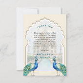 Indiase Pauw Goud Taj Mahal Esthetische bruiloft Bedankkaart (Voorkant)