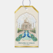 Indiase Pauw Goud Taj Mahal Esthetische bruiloft Cadeaulabel (Voorkant)