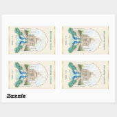 Indiase Pauw Goud Taj Mahal Esthetische bruiloft Rechthoekige Sticker (Vel)