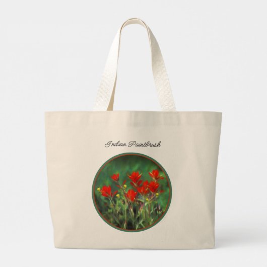 Indiase penseel Schilderen Originele Wildflower Ar Grote Tote Bag (Achterkant)