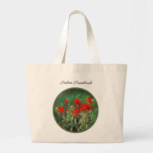 Indiase penseel Schilderen Originele Wildflower Ar Grote Tote Bag (Voorkant)