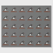 Indiase Pied Mina Vogelkunst Cadeaupapier (Vlak)