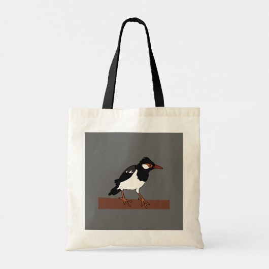 Indiase Pied Mina Vogelkunst Tote Bag (Achterkant)