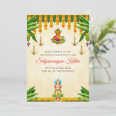 Indiase poja nodigen Satyanarayan katha uitnodigin Kaart (Staand voorkant)