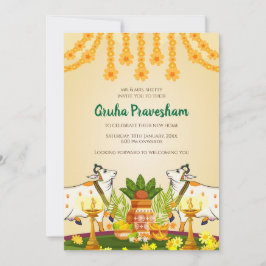 Indiase Pooja uitnodiging Gruha Pravesam uitnodigi
