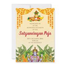 Indiase pooja uitnodiging Satyanarayan katha uitno