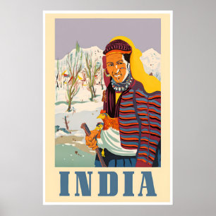Indiase Poster Kashmir Inheemse Kunst Indiase Prin