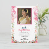 Indiase pre-bruiloft Sangeet ceremonie bruid Afbee Kaart (Staand voorkant)