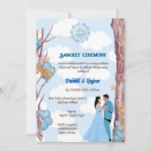 Indiase Pre bruiloft Sangeet ceremonie Kaart (Voorkant)