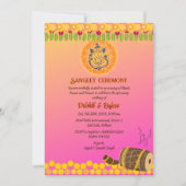 Indiase pre-bruiloft Sangeet ceremonie Kaart (Voorkant)