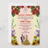 Indiase Pre bruiloft Sangeet ceremonie Kaart (Voorkant)