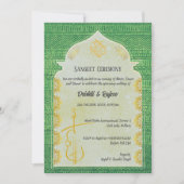 Indiase pre-bruiloft Sangeet ceremonie uitnodiging (Voorkant)