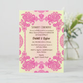 Indiase pre-bruiloft Sangeet ceremonie uitnodiging (Staand voorkant)