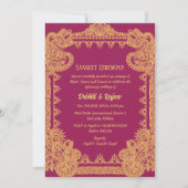 Indiase pre-bruiloft Sangeet ceremonie uitnodiging (Voorkant)