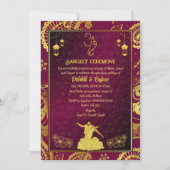Indiase pre-bruiloft Sangeet ceremonie uitnodiging (Voorkant)