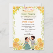 Indiase pre-bruiloft Sangeet ceremonie uitnodiging (Voorkant)