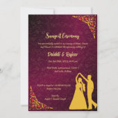 Indiase pre-bruiloft Sangeet ceremonie uitnodiging (Voorkant)