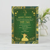 Indiase pre-bruiloft Sangeet ceremonie uitnodiging (Staand voorkant)