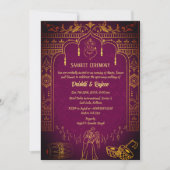 Indiase pre-bruiloft Sangeet ceremonie uitnodiging (Voorkant)