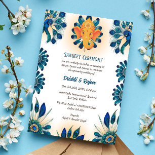 Indiase pre-bruiloft Sangeet ceremonie uitnodiging