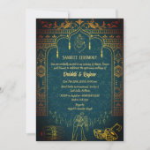 Indiase pre-bruiloft Sangeet ceremonie uitnodiging (Voorkant)