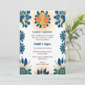 Indiase pre-bruiloft Sangeet ceremonie uitnodiging (Staand voorkant)