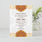 Indiase pre-bruiloft Sangeet ceremonie uitnodiging (Staand voorkant)