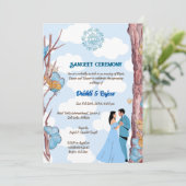 Indiase Pre-huwelijks Sangeet-ceremonie Kaart (Staand voorkant)