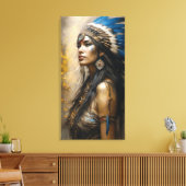 Indiase prinses canvas afdruk (Insitu (Woonkamer))