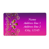 Indiase Prinses Paarse Roze Goud Bling Labels (Voorkant)