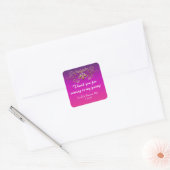 Indiase Prinses Paarse Roze Goud Party Sticker (Envelop)