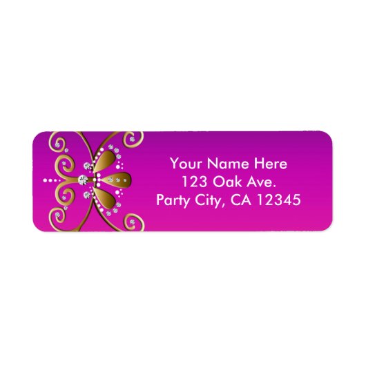 Indiase prinses verjaardagsfeestje Adresetiketten Etiket (Voorkant)