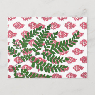 Indiase print Pink & Fern Briefkaart