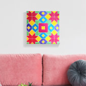Indiase rangoli op doek canvas afdruk (Insitu (Woonkamer))
