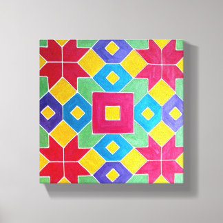 Indiase rangoli op doek canvas afdruk